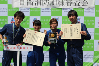 令和元年度自衛消防訓練審査会女子隊優勝男子隊準優勝